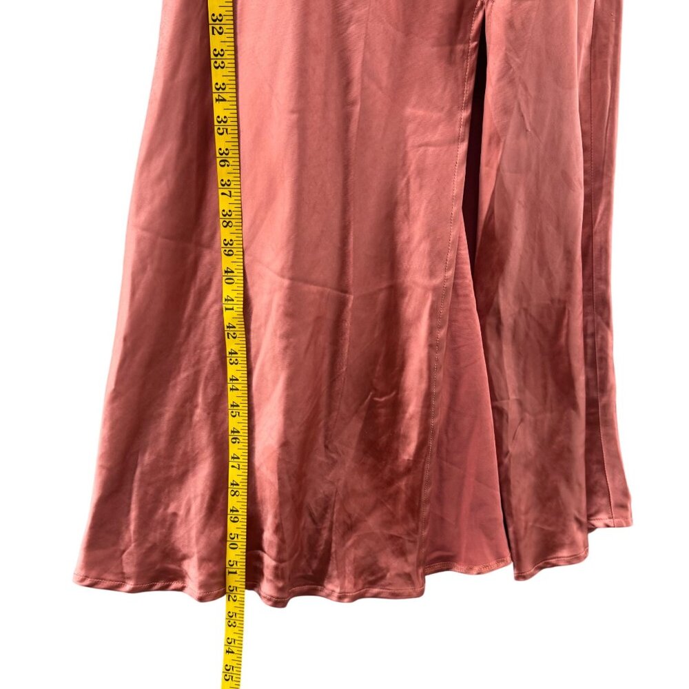 Here Comes The Sun Maxi Dress Gown Pink Satin Strapless Formal Size M - Picture 7 of 14